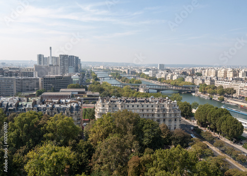 aerial view of Paris from the Eiffel tower