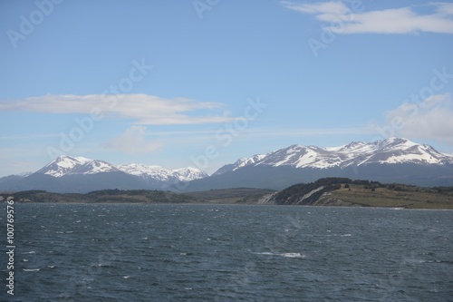 The Beagle channel separating the main island of the archipelago of Tierra del Fuego and lying to the South of the island.