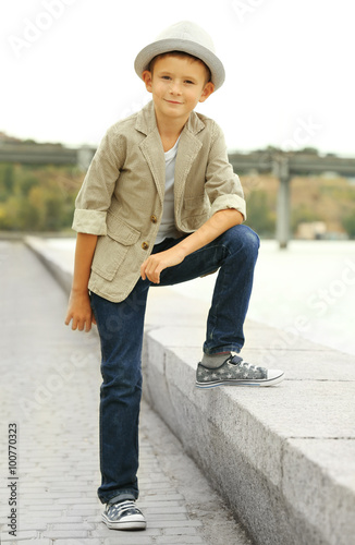 Little boy on the riverside
