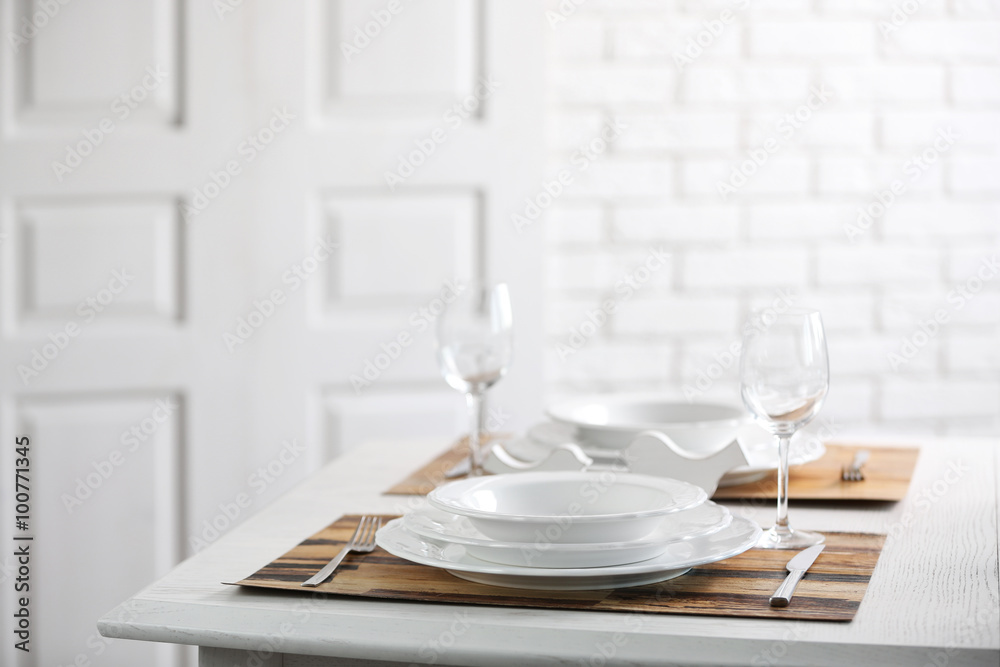 Beautiful table setting with natural eco materials Beautiful table setting with natural eco materials