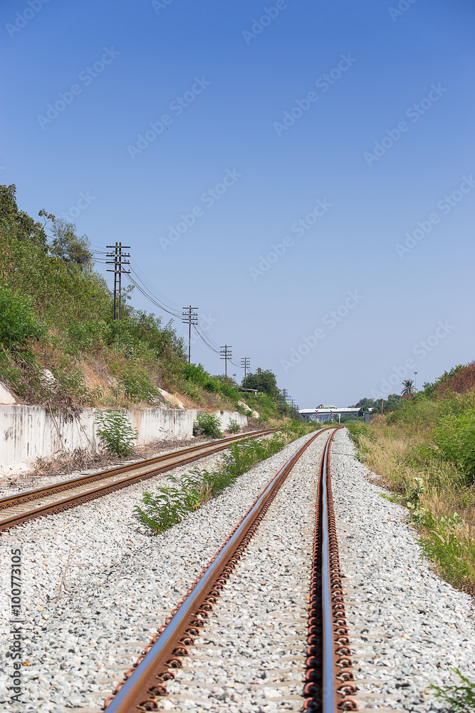 train rail in industrial zone