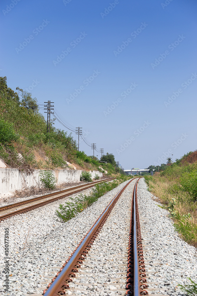 Fototapeta premium train rail in industrial zone