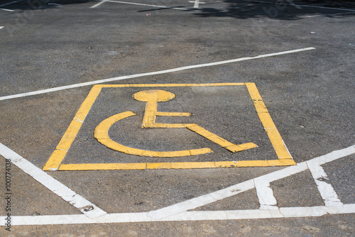 Symbols parking for the disabled. 