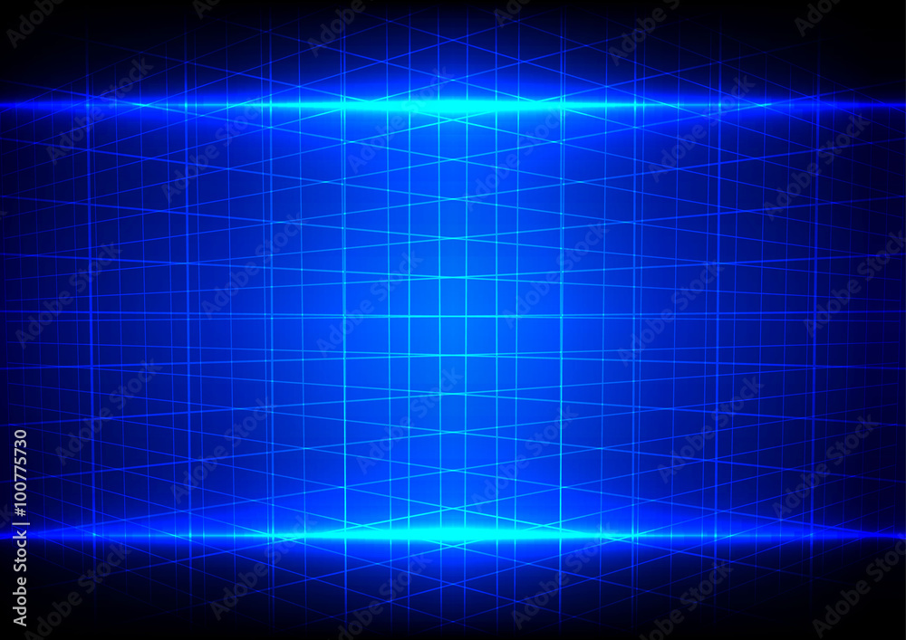 abstract blue light effect and grid perspective pattern backgrou