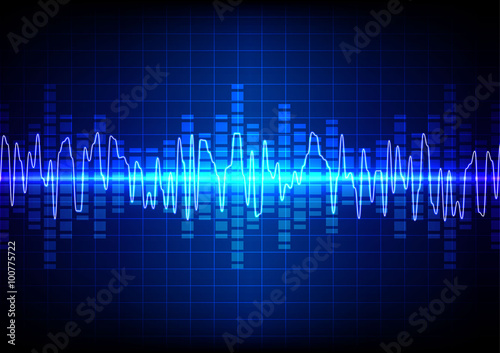 square  Vector sound waves technology background. illustration v