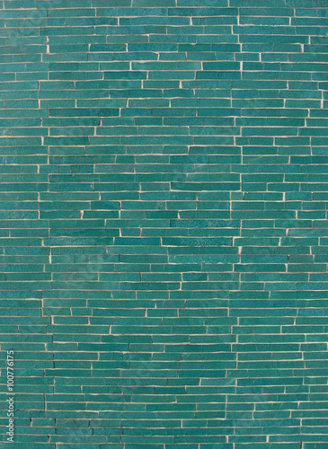 rectangular mosaic pattern wall in turquoise blue