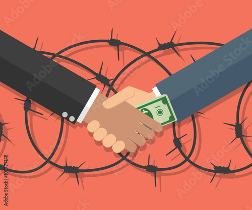 Businessman giving a bribe