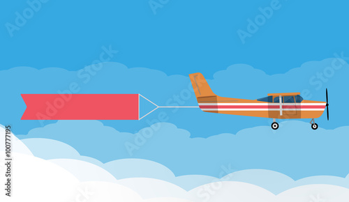 flying advertising banners pulled by light plane