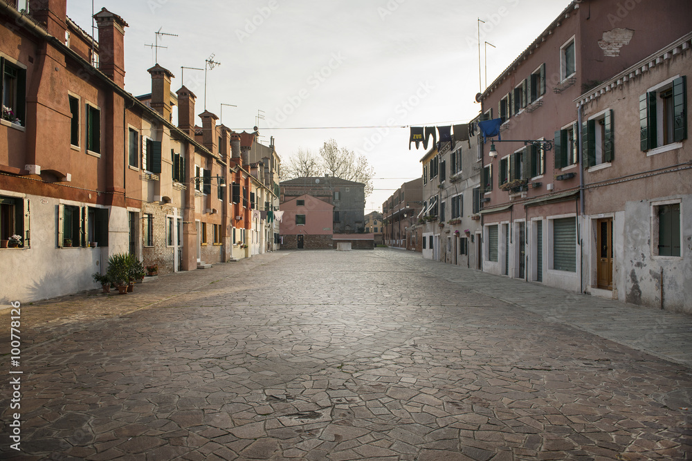tipiche abitazioni nell'isola della Giudecca a Venezia