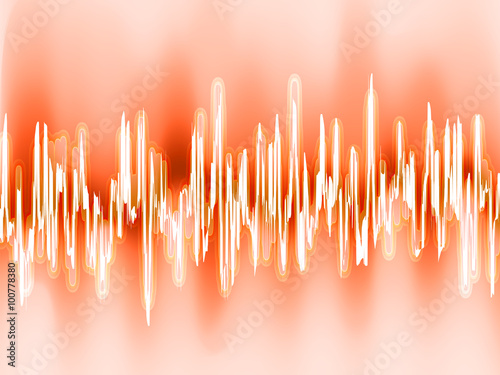 Sound waves oscillating glow light. EPS 8