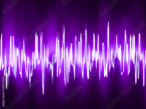 Sound waves oscillating on black background. EPS 8