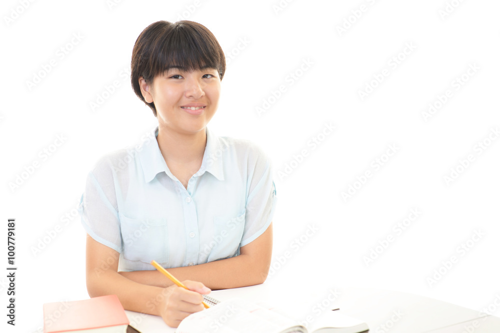 勉強中の中学生 勉強中の中学生