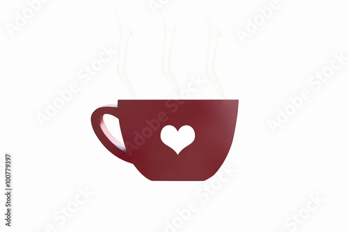 Isolated cofee cup billboard with smoke
