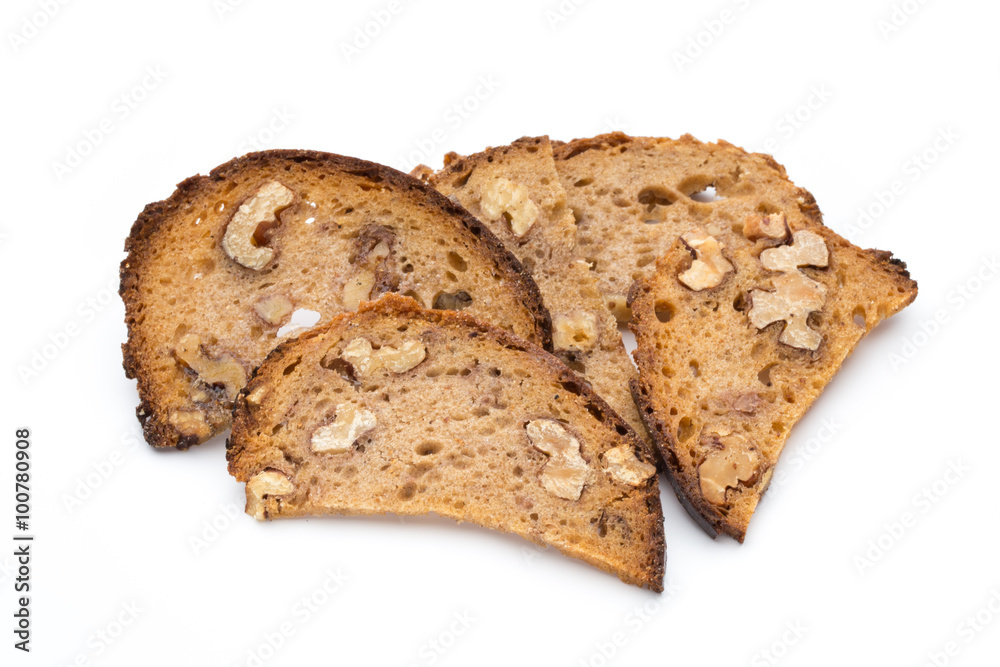 Rye bread crisps with walnuts.