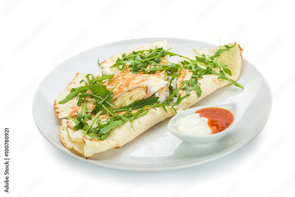 quesadillas isolated on white background quesadillas isolated on white background