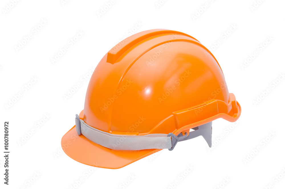 Worker's helmet isolated over white background