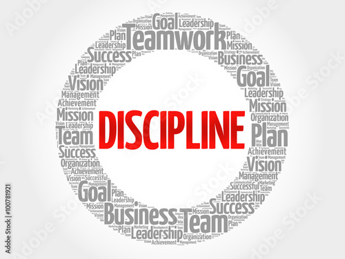 DISCIPLINE circle stamp word cloud, business concept