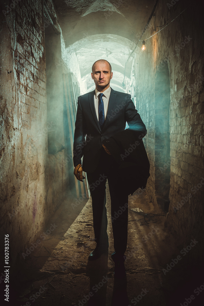 The man with black coat