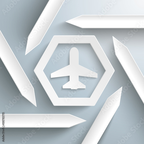 Six Arrows Hexagon Infographic Plane