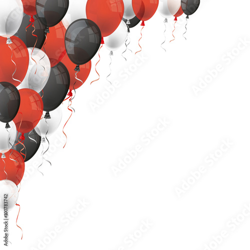 Red White Black Balloons