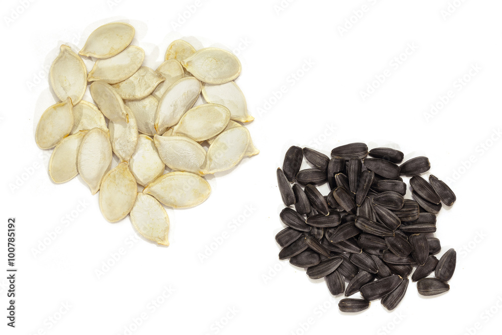 Close up image of sunflower and pumpkin seeds Close up image of sunflower and pumpkin seeds