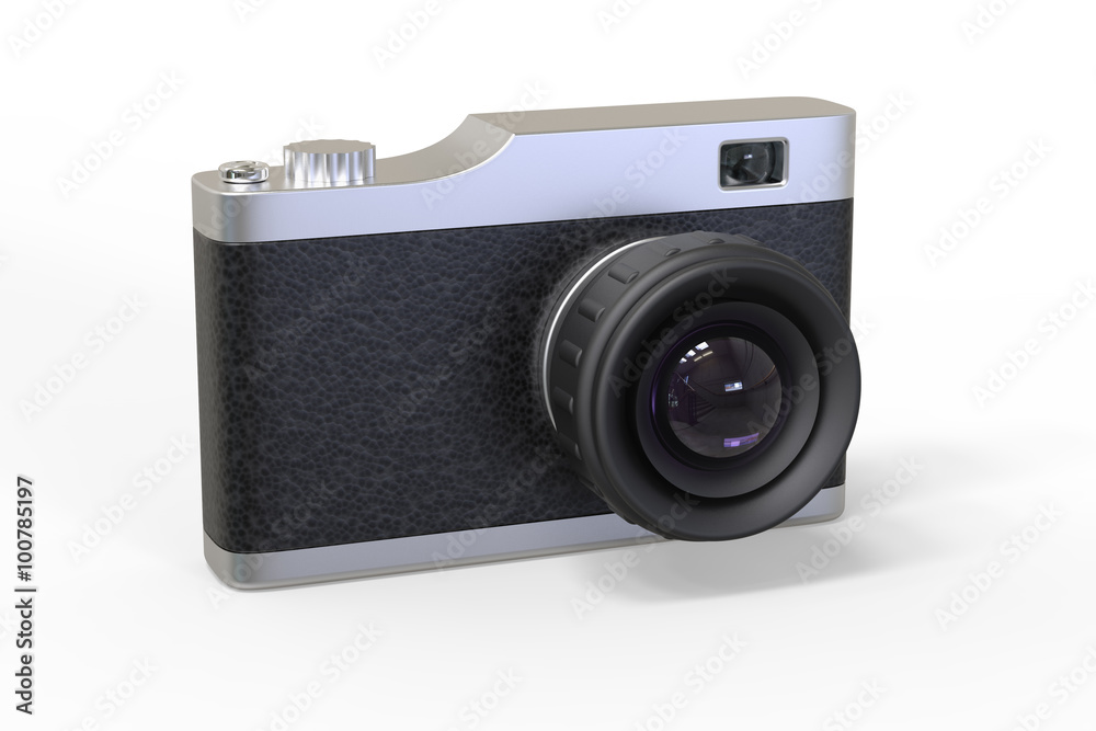 old school style photo camera 3d render