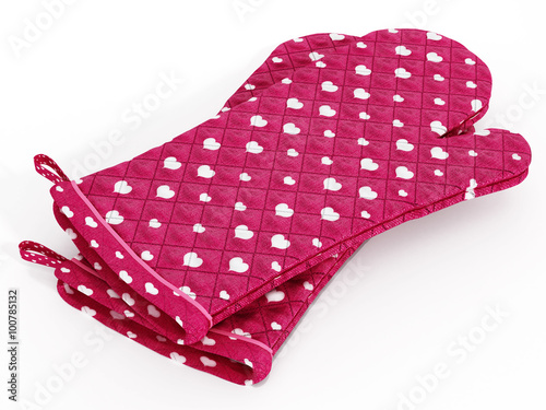 Pink kitchen gloves