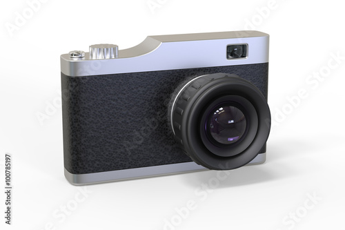 old school style photo camera 3d render