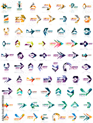 Paper style arrow logos