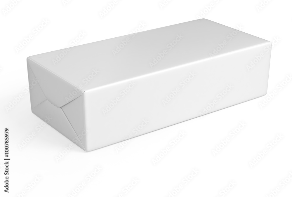 White rectangular packaging. Isolated on white White rectangular packaging. Isolated on white