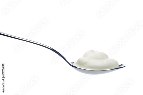 Yogur en una cuchara