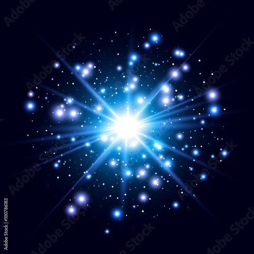 Glow light effect. Star burst with sparkles