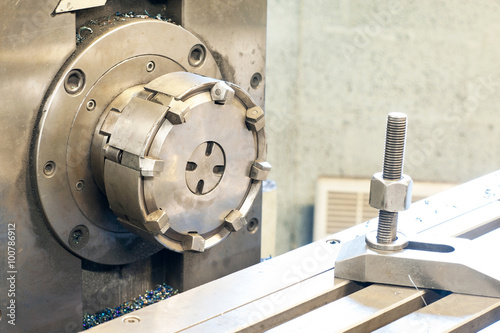 Fototapeta Horizontal milling machine. Metalworking, mechanical engineering