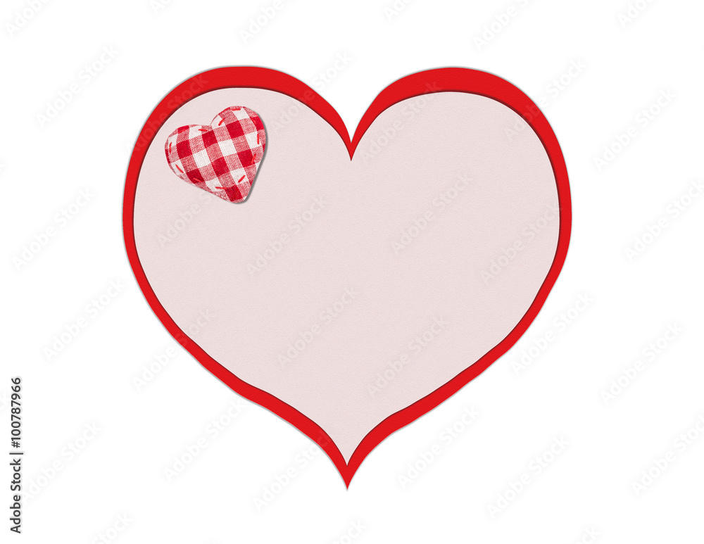 Holiday card. St. Valentines day. Confess his love, declaration of love, Invitation, decorated plaid fabric heart. Isolated on the white. Holiday card. St. Valentines day. Confess his love, declaration of love, Invitation, decorated plaid fabric heart. Isolated on the white.