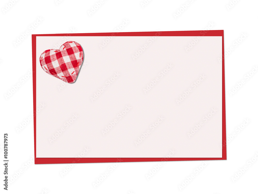 Holiday card. St. Valentines day. Confess his love, declaration of love, Invitation, decorated plaid fabric heart. Isolated on the white. Holiday card. St. Valentines day. Confess his love, declaration of love, Invitation, decorated plaid fabric heart. Isolated on the white.