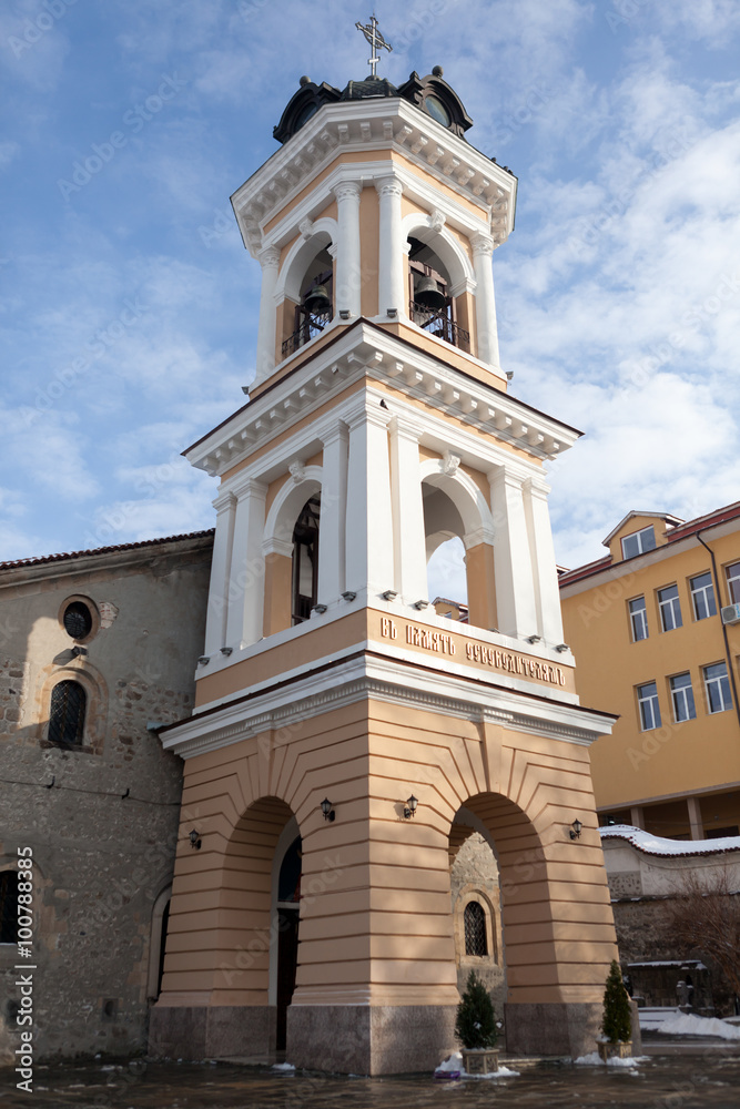 Church in Bulgaria outside church bell