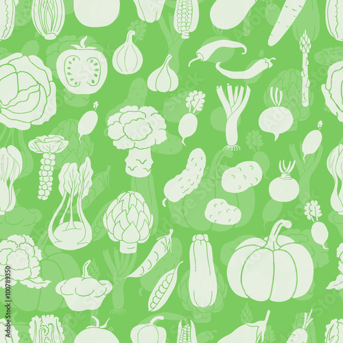 Seamless pattern with vegetables