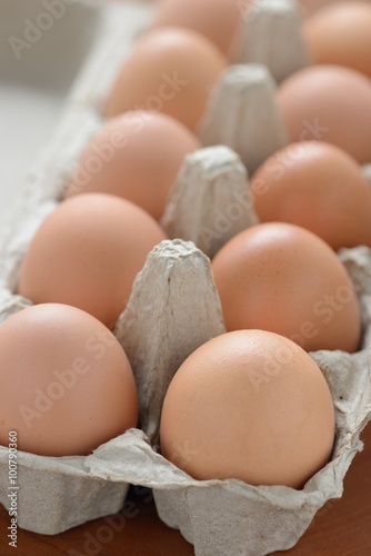 Close up of fresh Organic Eggs