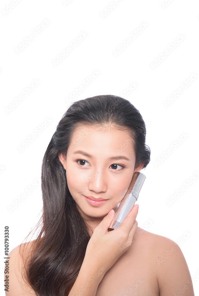 asian woman on white background asian woman on white background