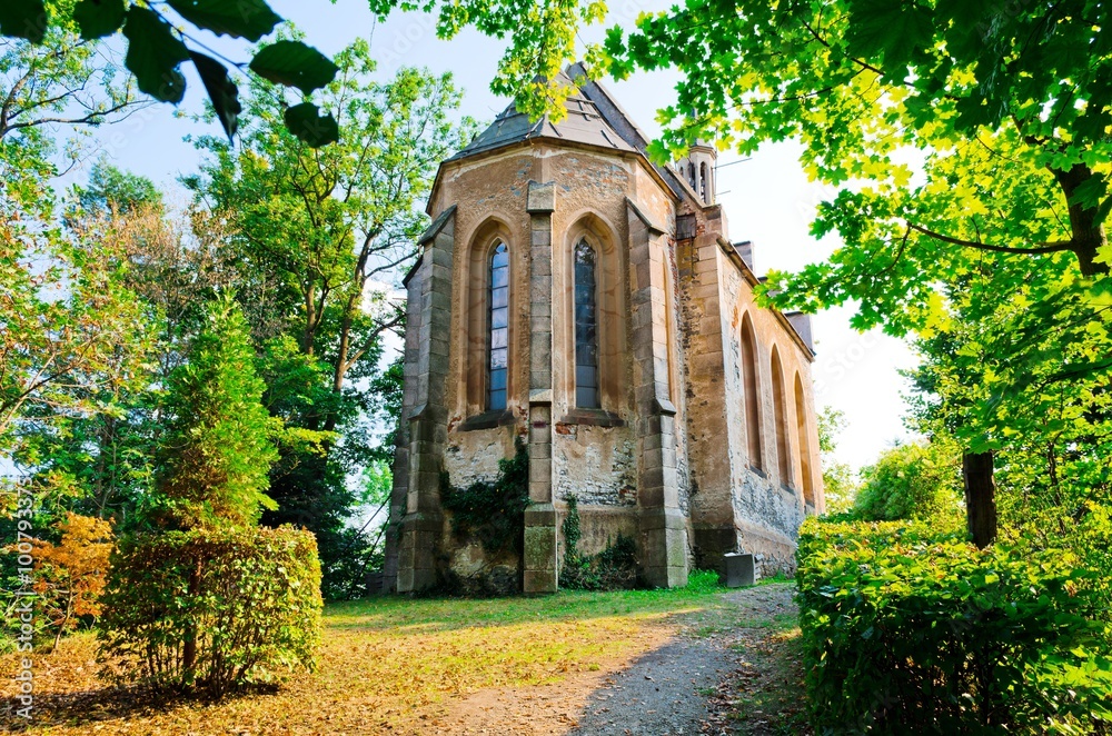 Church near the castle Haustejn in west Bohemia