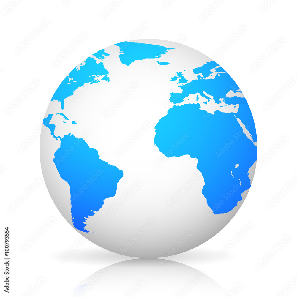 Globe world grey color with shadow stylish design