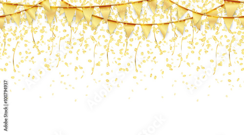 seamless garland and confetti background