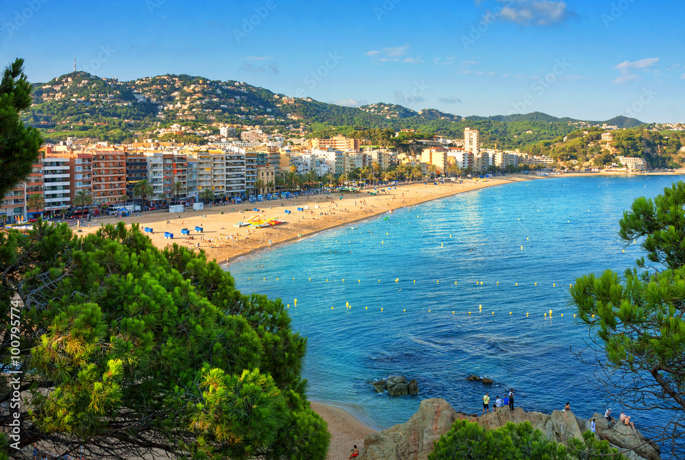 The beaches of Costa Brava in Lloret de Mar, Spain.