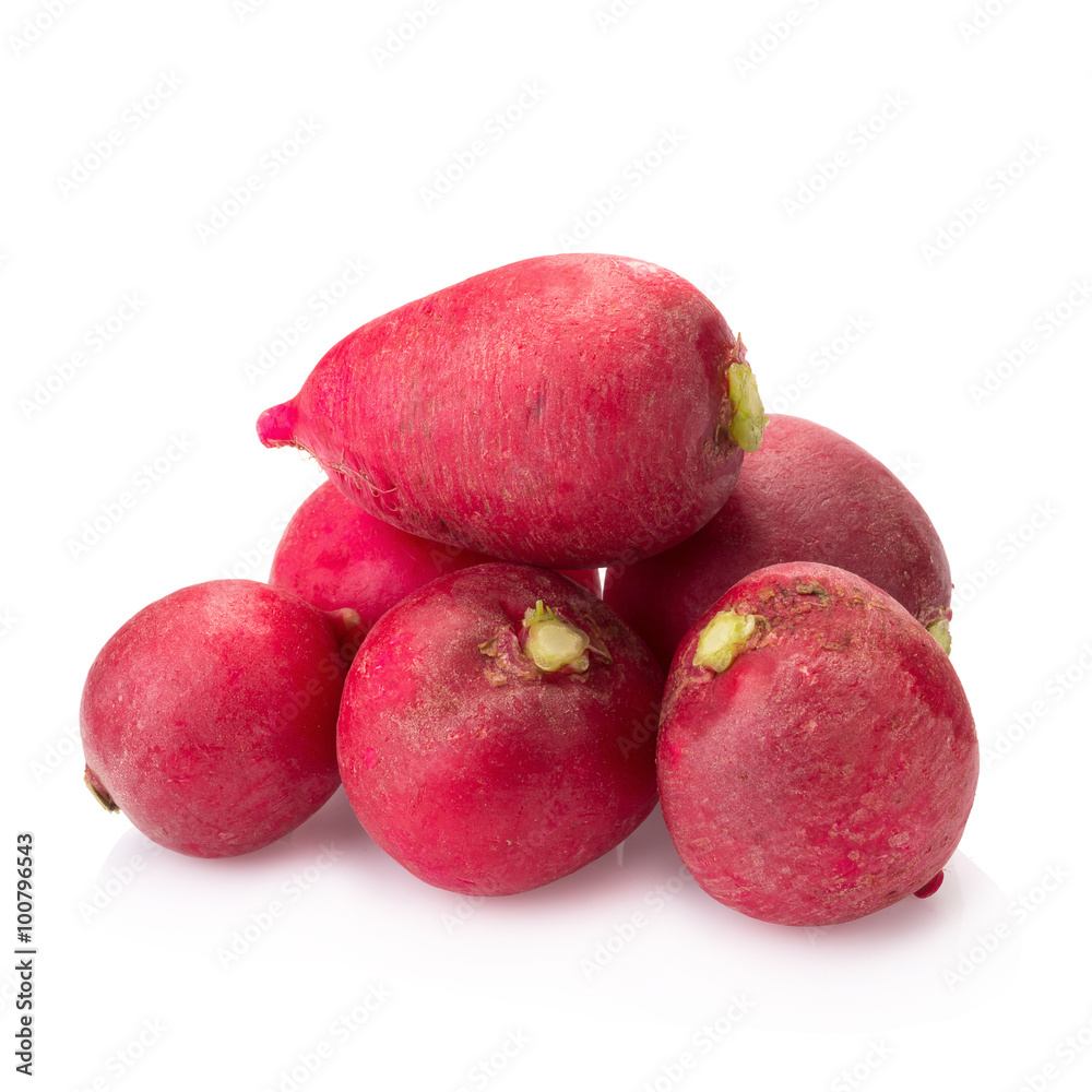 Fresh radishes on white background Fresh radishes on white background