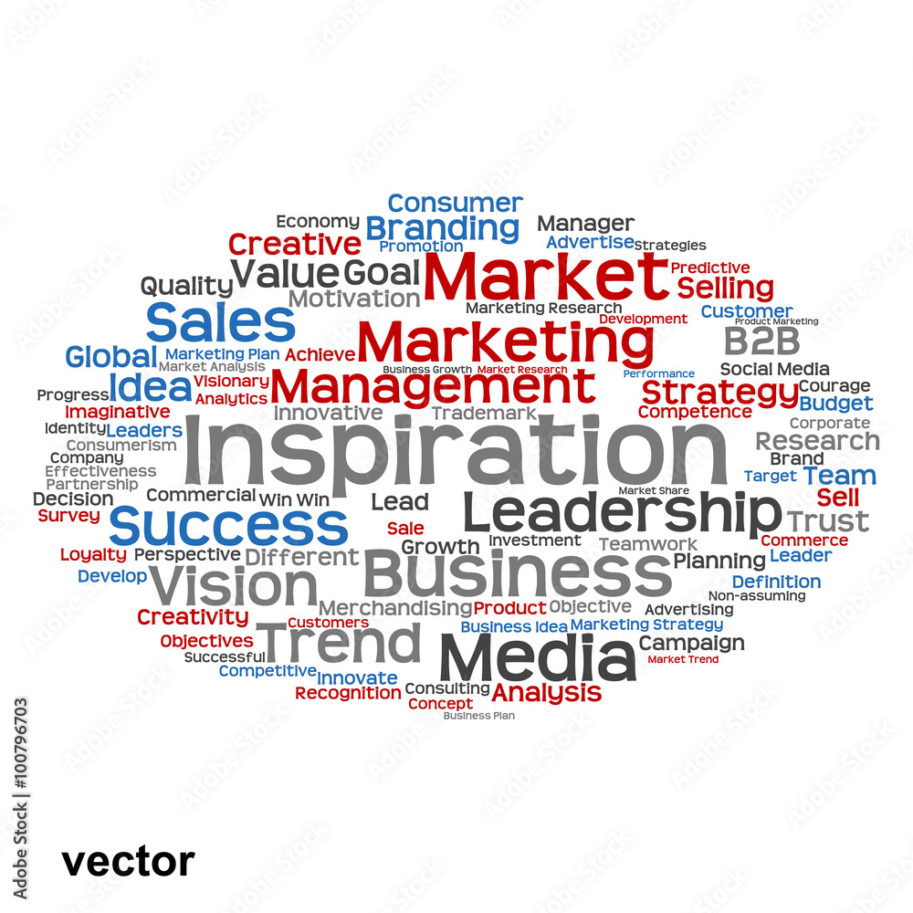 Vector conceptual business marketing word cloud Vector conceptual business marketing word cloud
