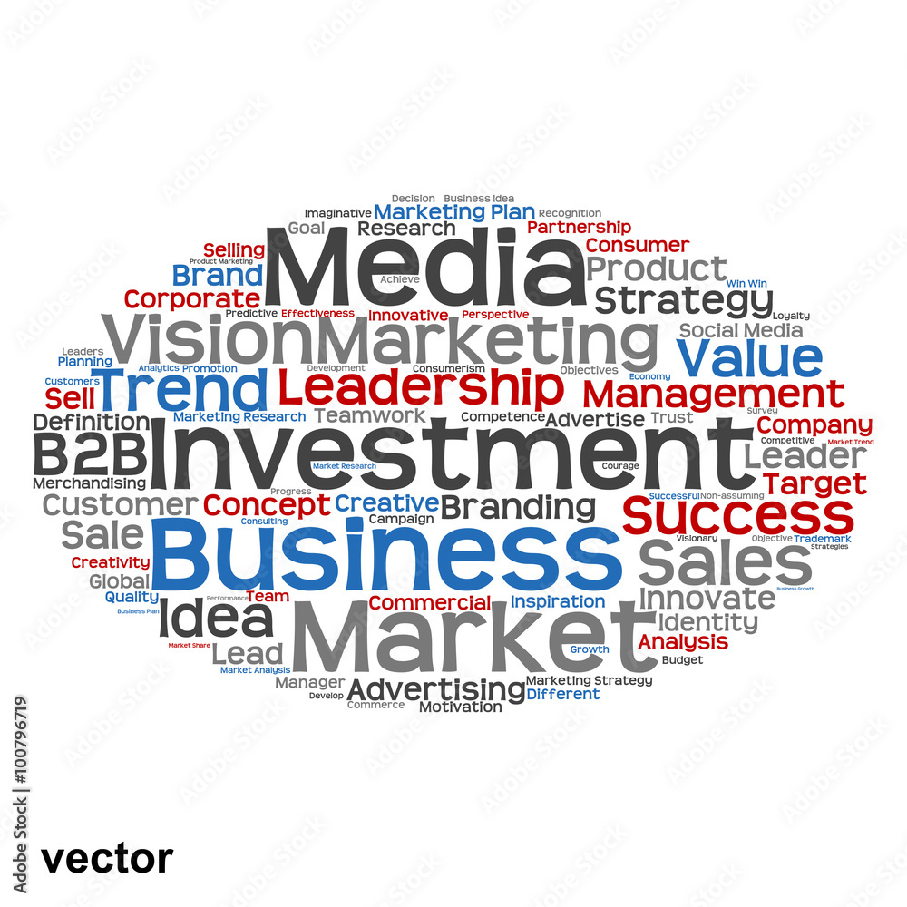 Vector conceptual business marketing word cloud