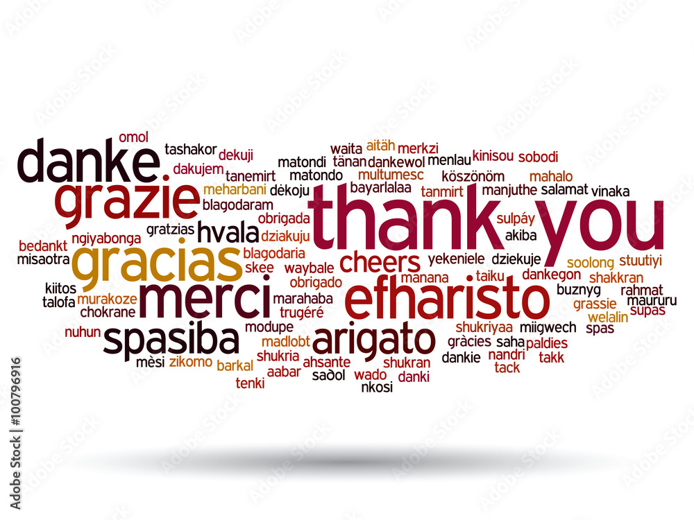 Vector conceptual thank you word cloud