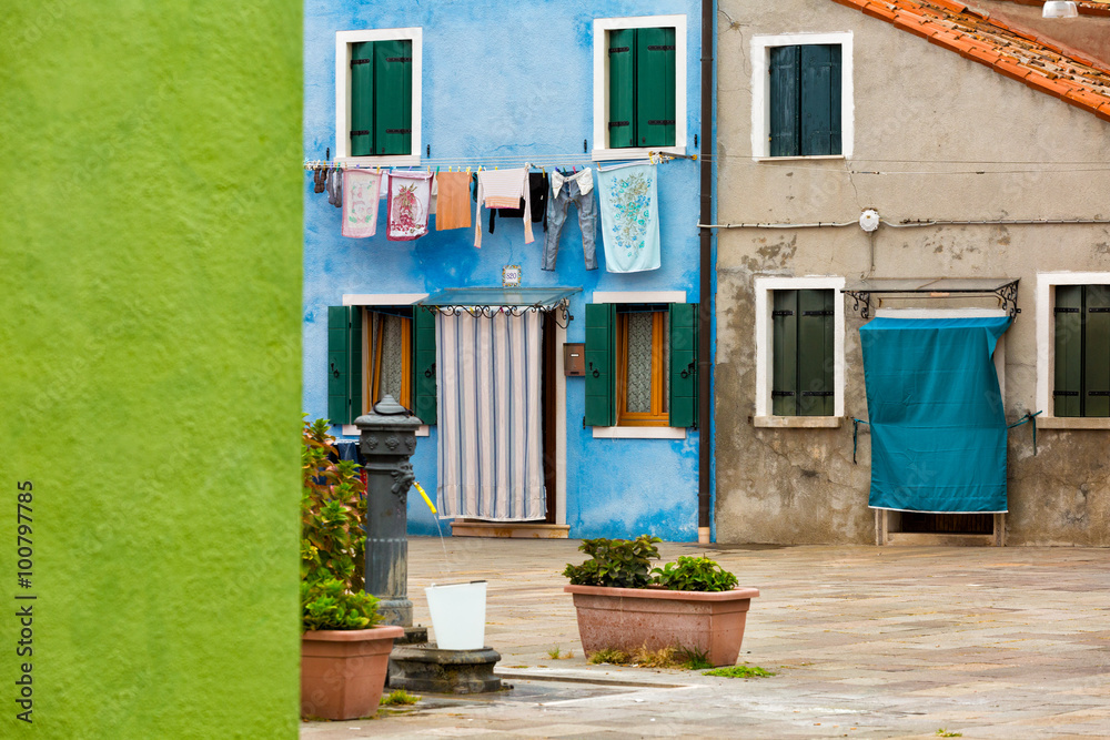 Colorful houses on Burano island, near Venice, Italy