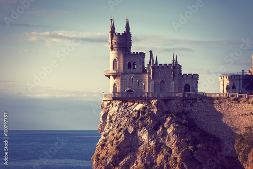 well-known castle Swallow's Nest near Yalta in Crimea photo