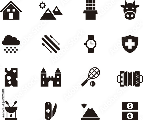 SWITZERLAND black icons pack